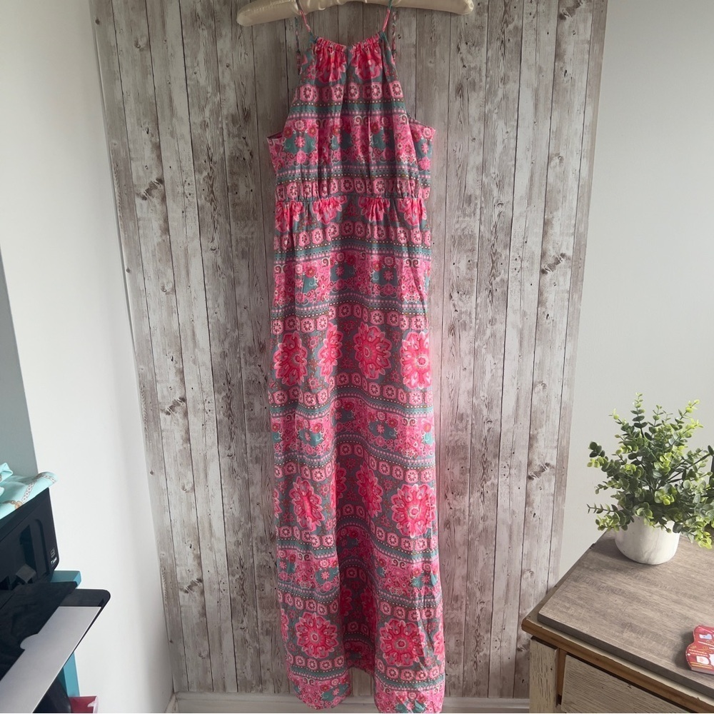 Vineyard Vines Linen Halter Maxi Dress 4